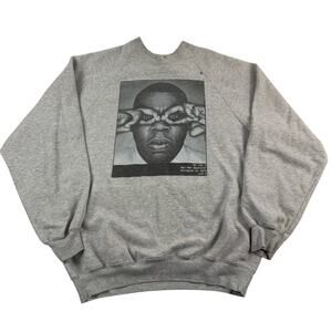 Jay Z Hype Means Nothing Heather Gray Faded Crewneck Rap Hip Hop Size XL